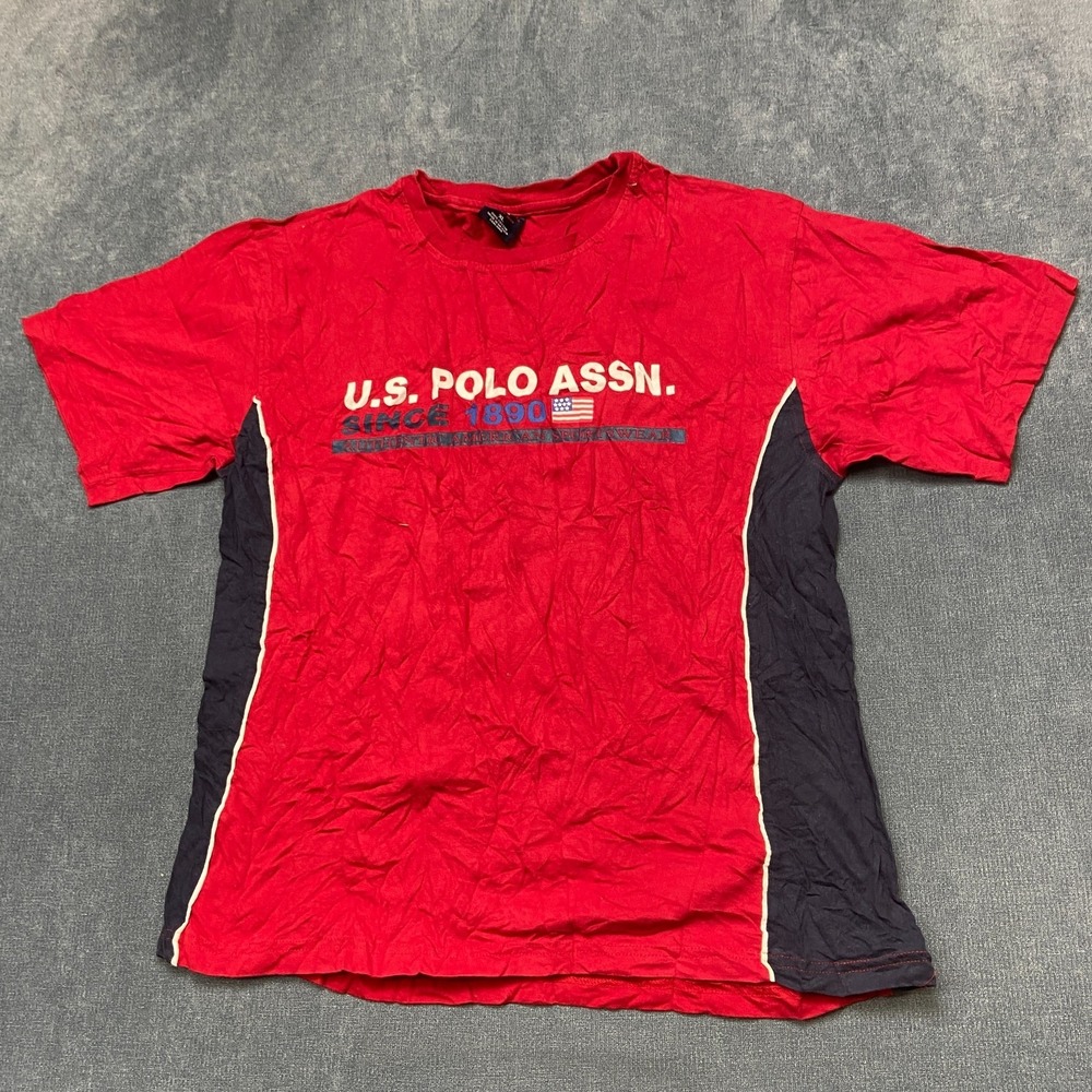 Vintage U.S. Polo Assn. T-Shirt Mens XL Red Graphic Logo Short Sleeve Crew Neck